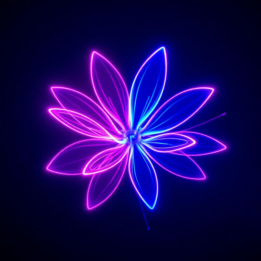 Neon light flower artwork